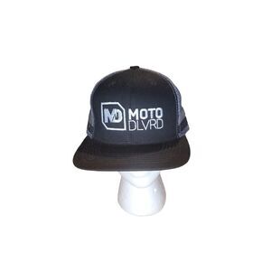 Motodlvrd Trucker‎ Snapback Cotton Hat One Size Big Graphic Black White